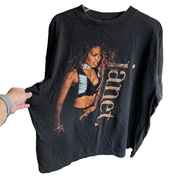 Vtg 90s Janet Jackson World Tour 1993 T Shirt XL Rap Tee Black Y2K Rare - Picture 1 of 10